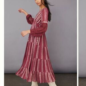 Anthropologie Verb by Pallavi Singhee Blaise Embroidered Lace Maxi Dress